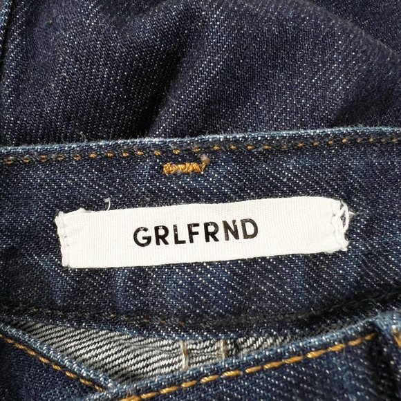 GRLFRND Karolina Ultra High Waisted Rigid Denim Slim Button Fly Dark Jeans - 26 - Picture 4 of 11